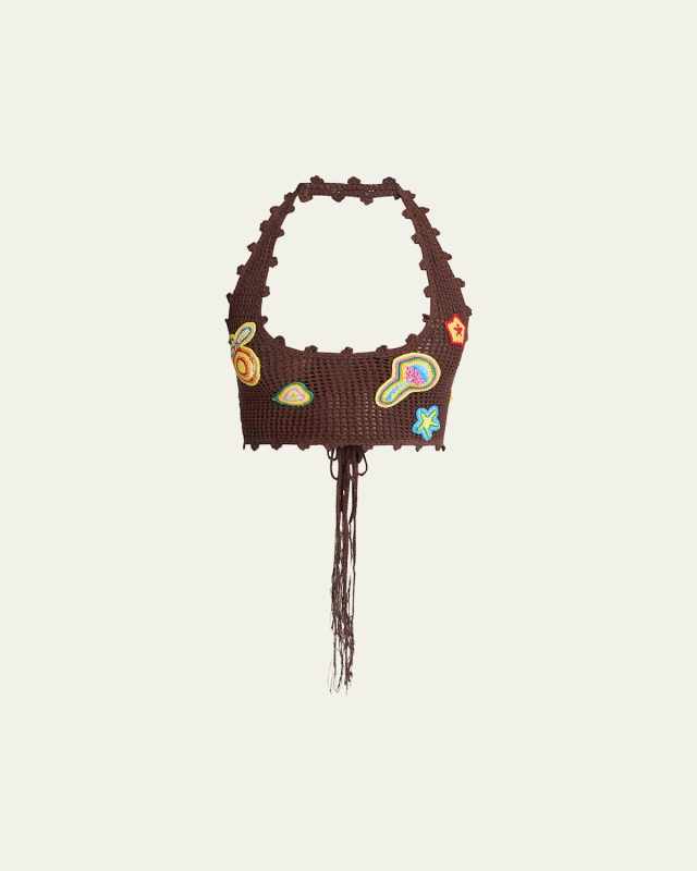 Halter Crochet Bralette with Patches